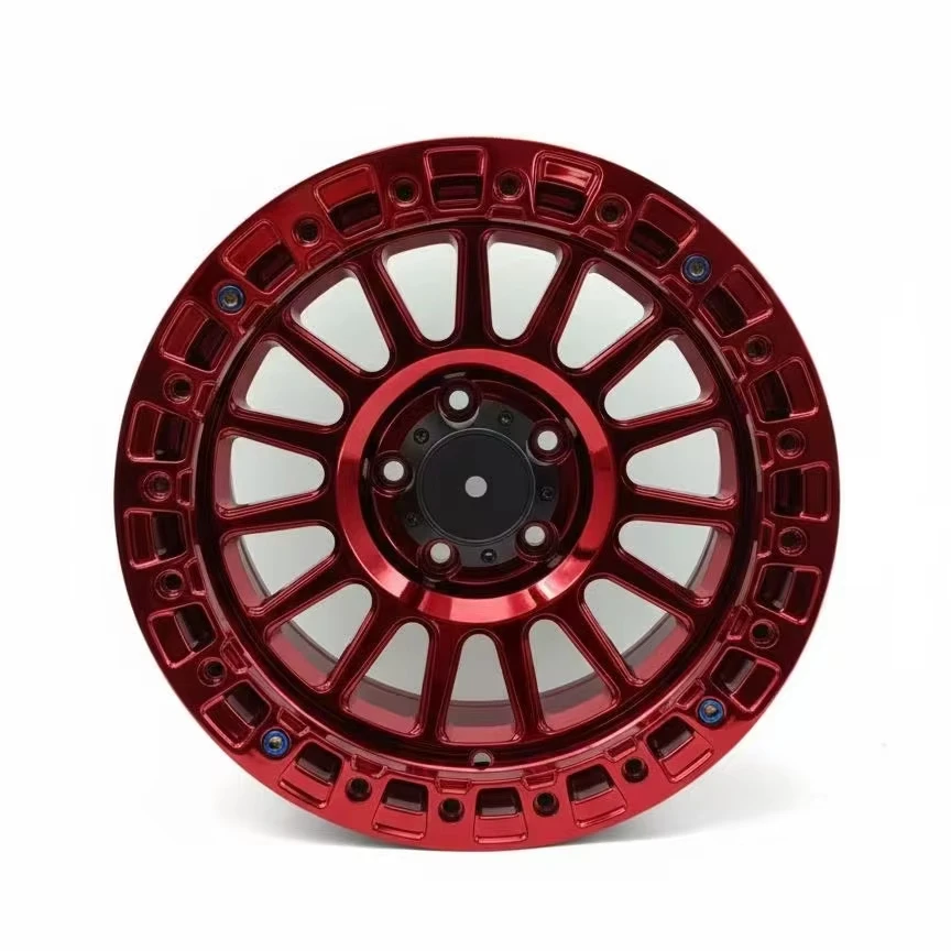 

Custom New 5x112 5x120 5x114.3 6x139.7 Forged Aluminum Racing Offroad Deep Concave Beadlock Two Piece Mesh Design Chrome