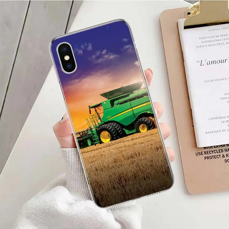 Farm Vehicle Tractor Soft Phone Case For iPhone 11 17 Air 17E 16E 16 Pro Max 15 + 14 Plus 13 12 Apple 7 SE 8 Fundas Coque 11 17