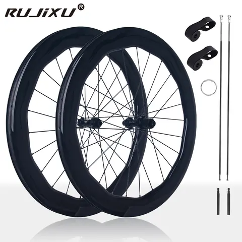 700C Carbon Road Wheels 4550  4045 Disc Brake Wheelset 65mm Clincher 6 Bolt/Center Lock  Wheels