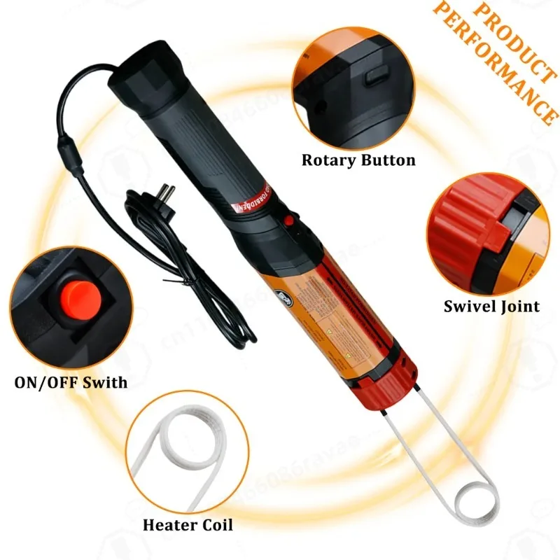 Rotating Magnetic Induction Heater 1100W Handheld Flameless Heat Induction Heating Machine 8Pcs Coils for Rusty Screw Removing