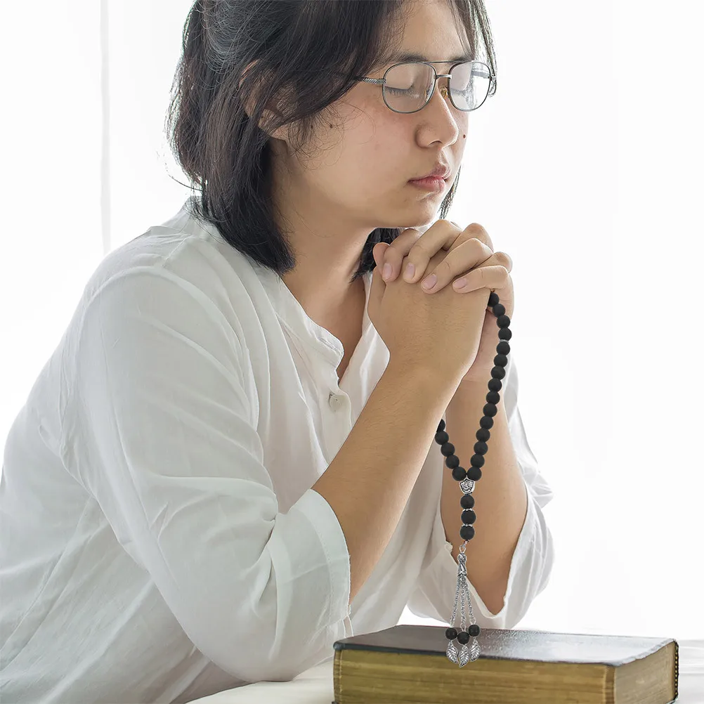 

2Pcs Muslim Prayer Beads Bracelet Robust Fading Resistant Finely Polished Compact Lightweight Spiritual Practice