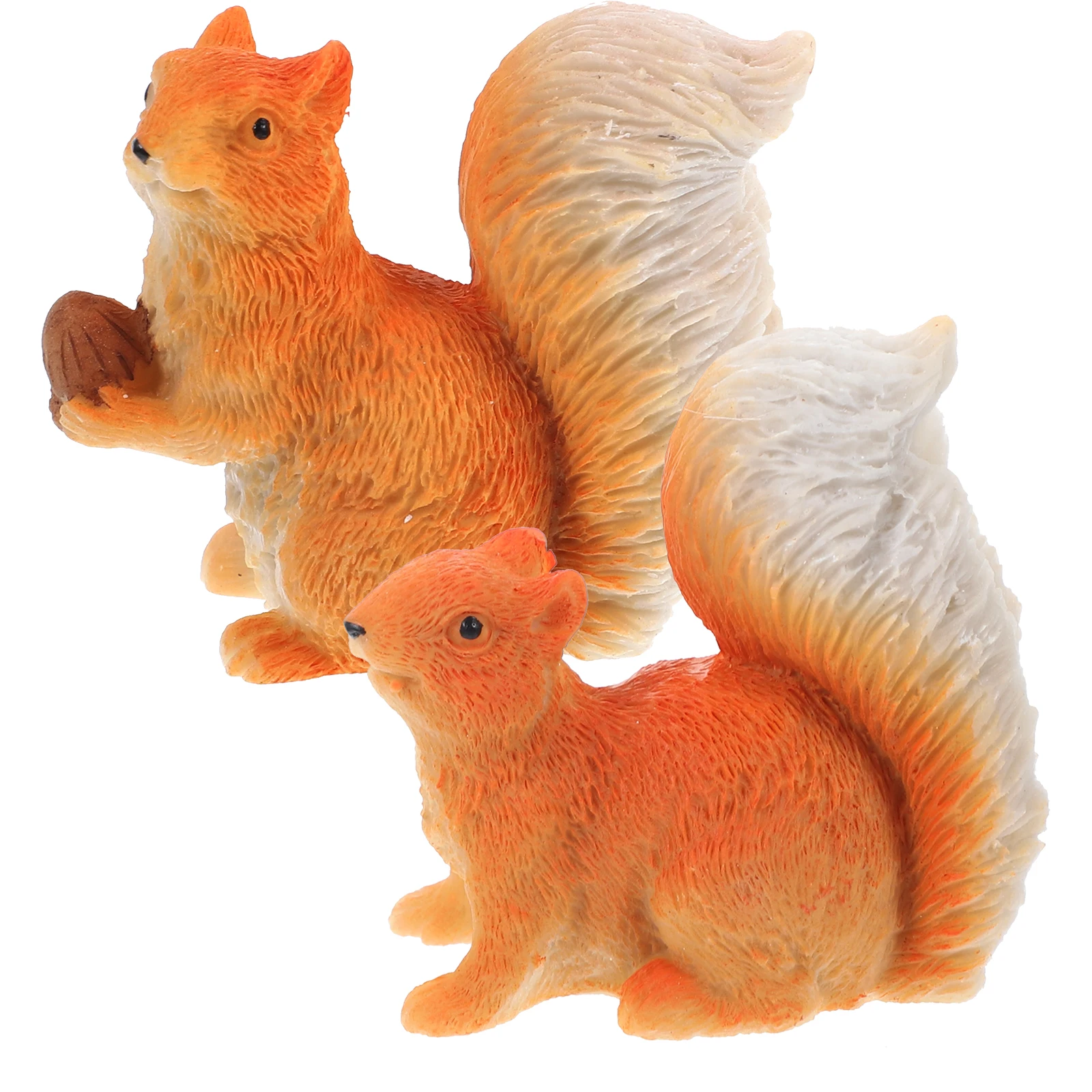 

2Pcs Simulated Resin Figurines Mini L Decoration Durable Material Miniature Squirrel Decor H Painted Bonsai nament