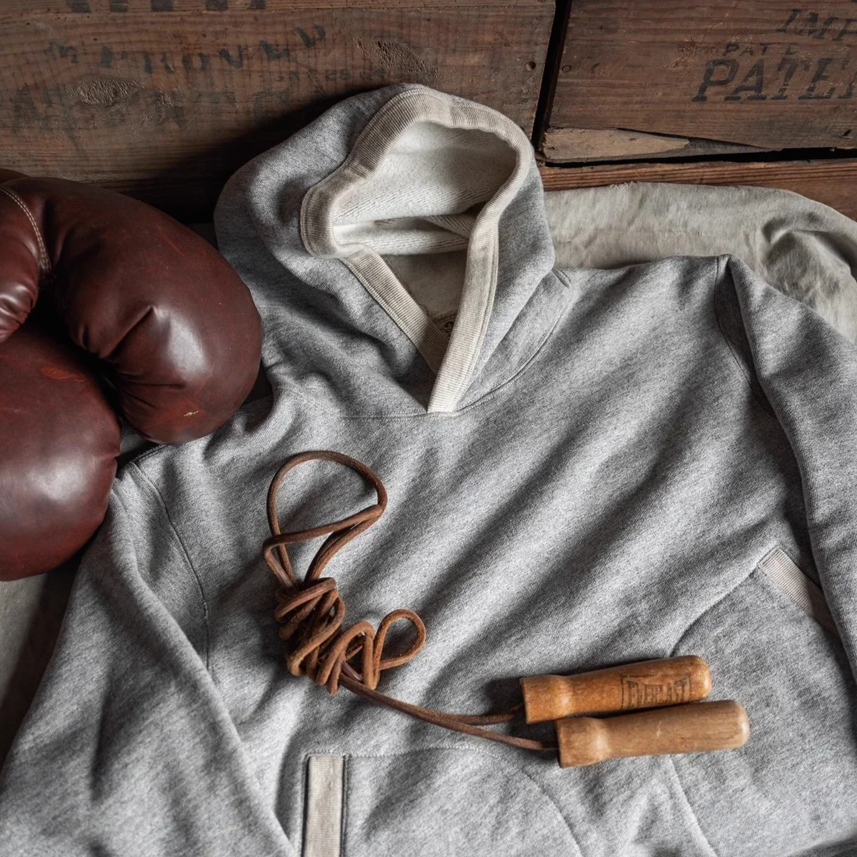 Rugged Bronson 1930s Boxing Pockets Hooded Sweatshirt Extra Heavy Weight Cotton Hoodies