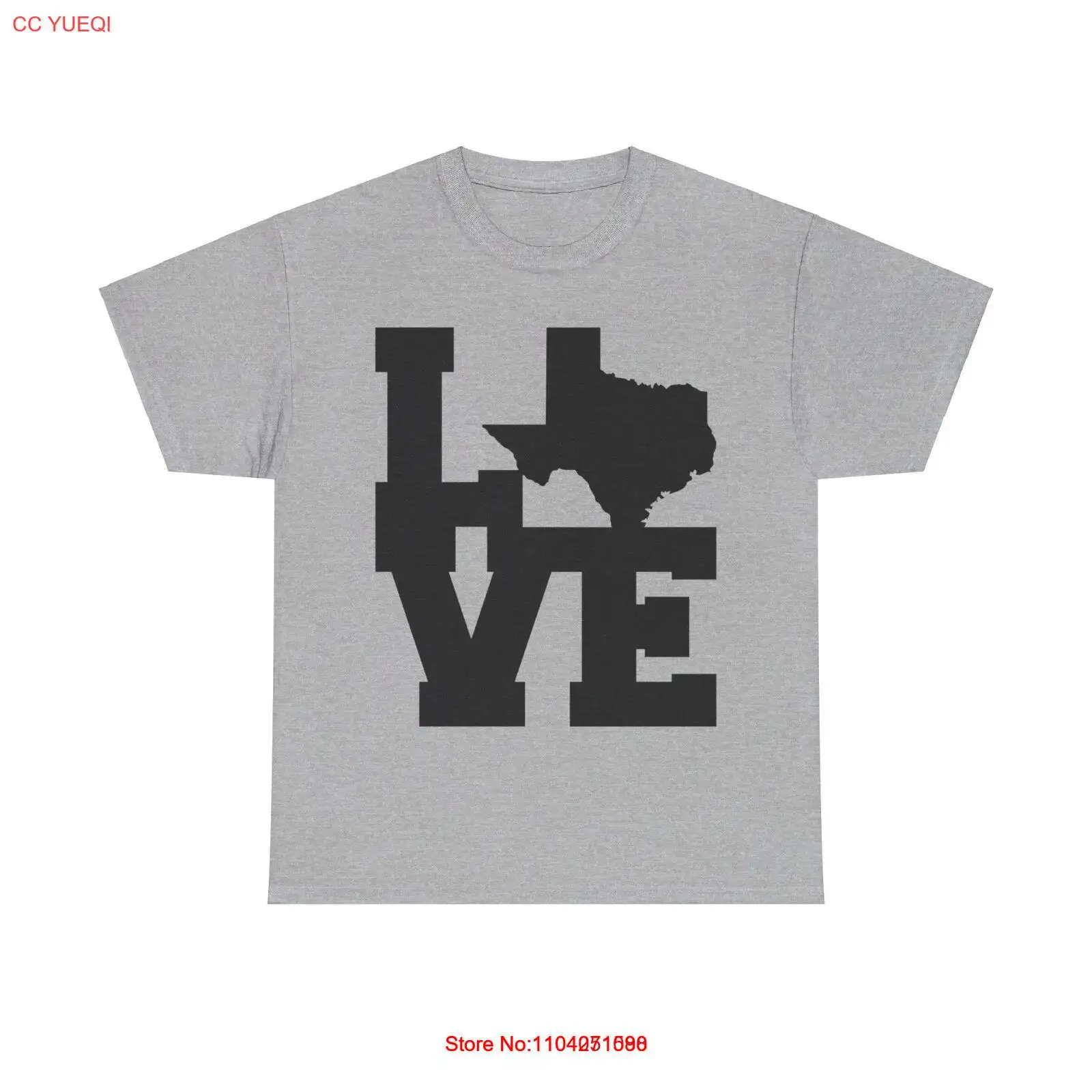 Texas Love T-shirt - kaartoverzicht staat vorm schattig reizen inheemse VS thuis austin