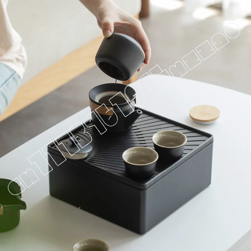 

Portable Travel Tea Set Kuaike Cup with Storage Box Teapot and Teacup for Outdoor Car Kung Fu Tea