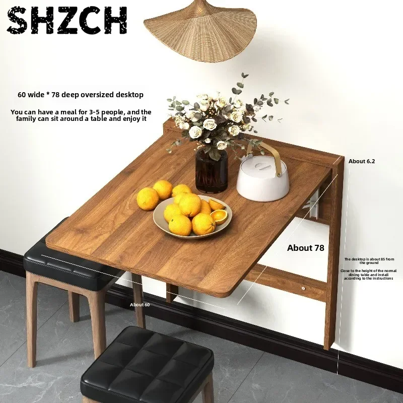 Wall Mount Folding Table Space Saving Office Desk Ultra Thin Hidden Vanity Table MultiFunctional Flip Down Dining Desk for Home
