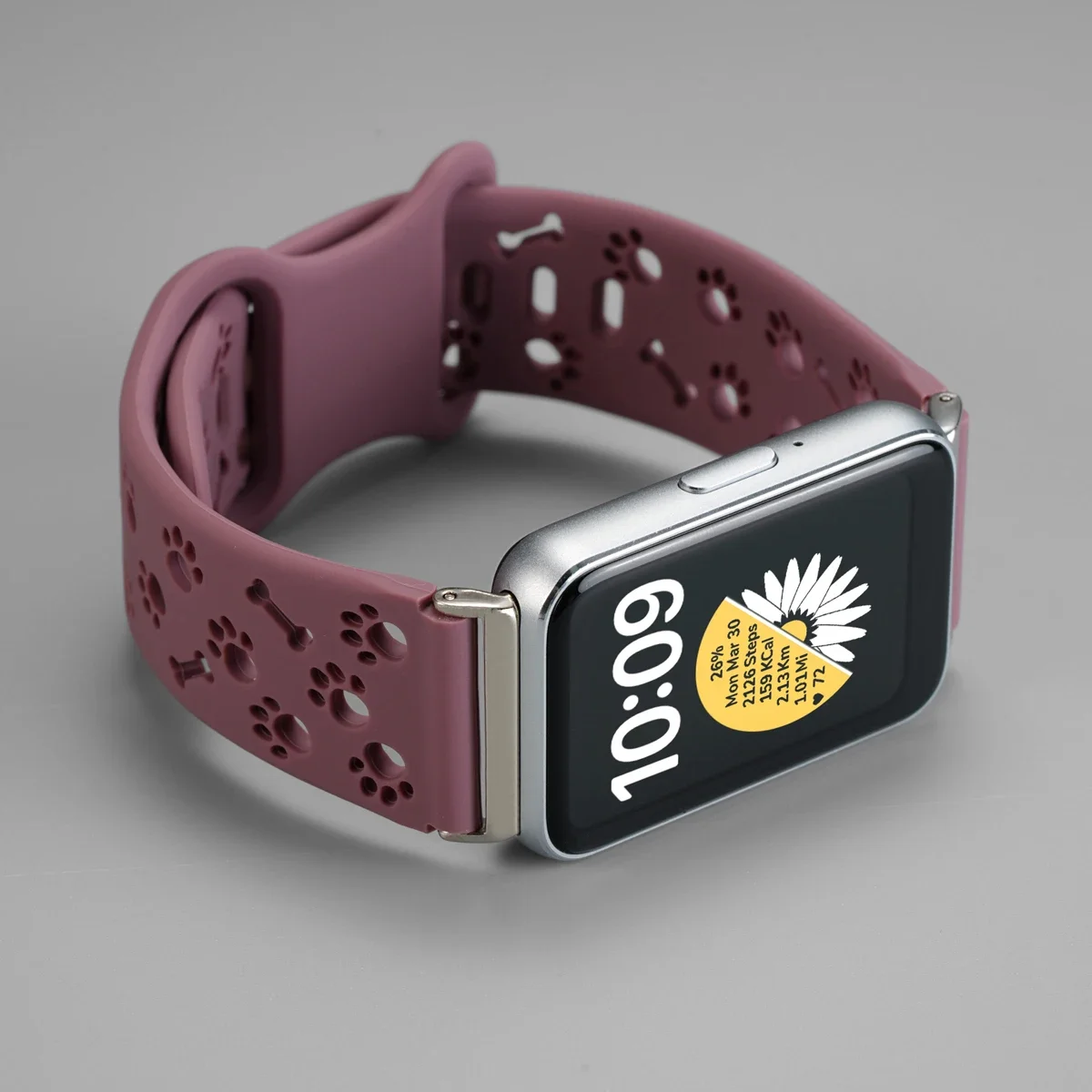 Ausgehöhltes Hundepfoten-Silikonarmband für Samsung Galaxy Fit 3 Verstellbares Sport-Armband für Galaxy Fit 3 Damen-Armband – Detail 17
