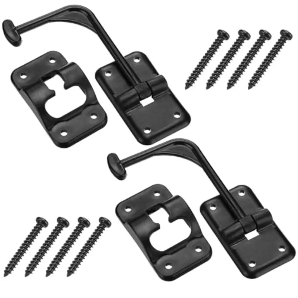 2PCS New Black RV Door Holder Plastic Universal Camper Door Holder 90 Degree Black Door Catch Door Held Open