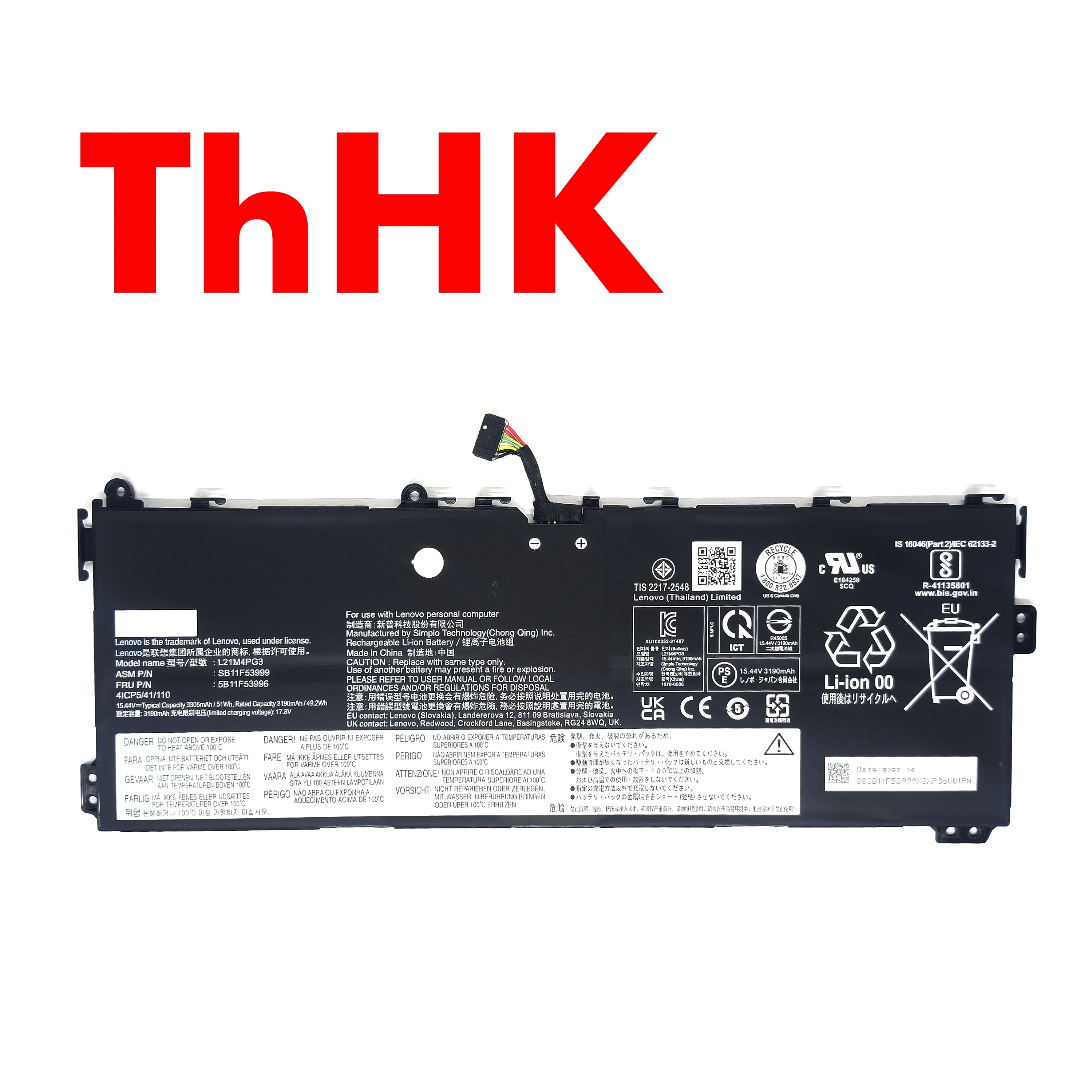 

Genuine Original 5B11F53996 5B11F54001 L21C4PG3 L21M4PG3 L21L4PG3 Battery For Lenovo 13w Yoga 82S1 82S2 Yoga Gen 2 82YR 8
