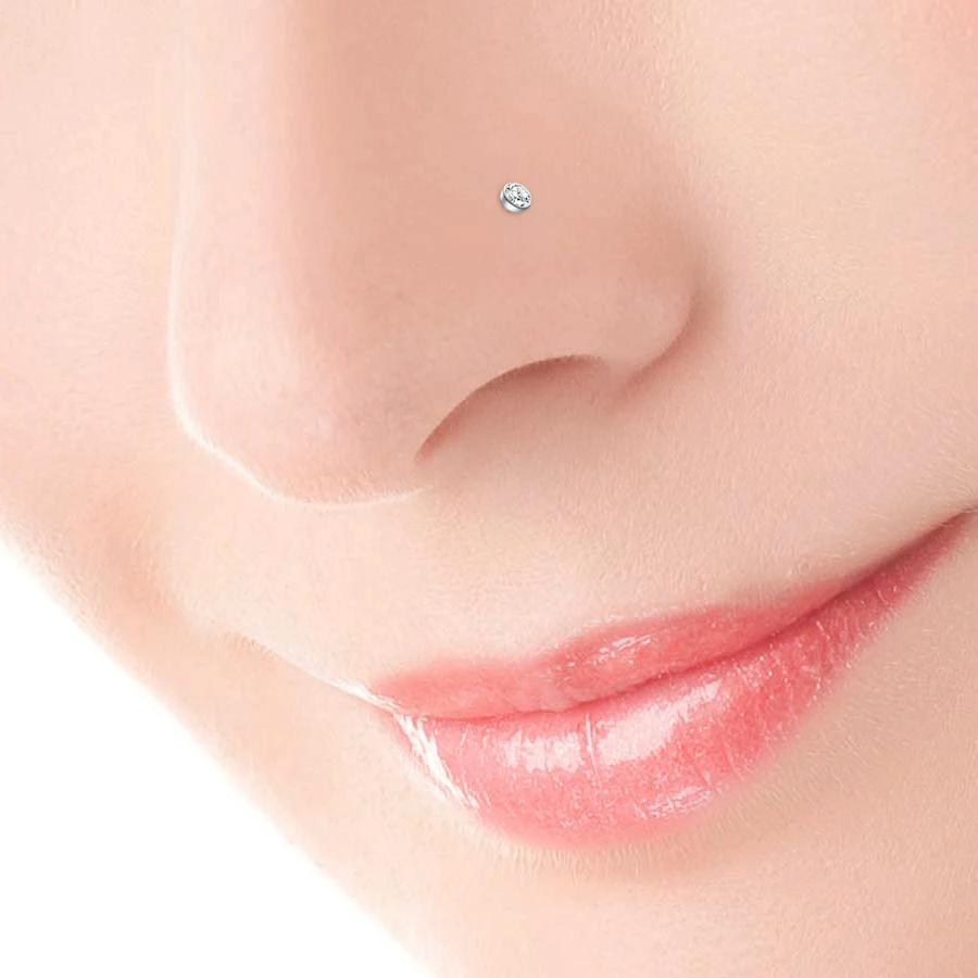 1set 28pcs Women\'s Nose Piercing Set With Stainless Steel Studs Decorated With CZ Gems & Cubic Zirconia Rhinestones