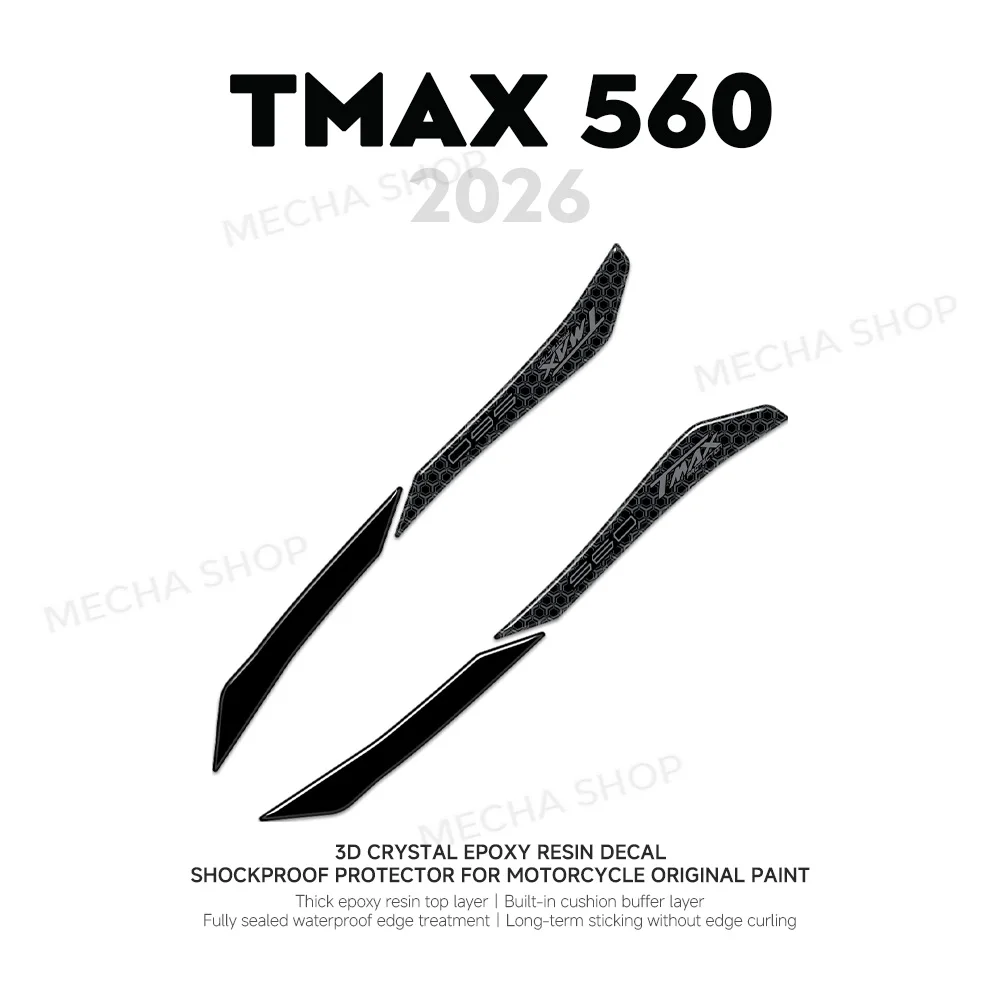 For TMax 560 TMAX560 2025-2026 Passenger Handles 3D Resin Sticker Protection Kit Motorcycle Accessories