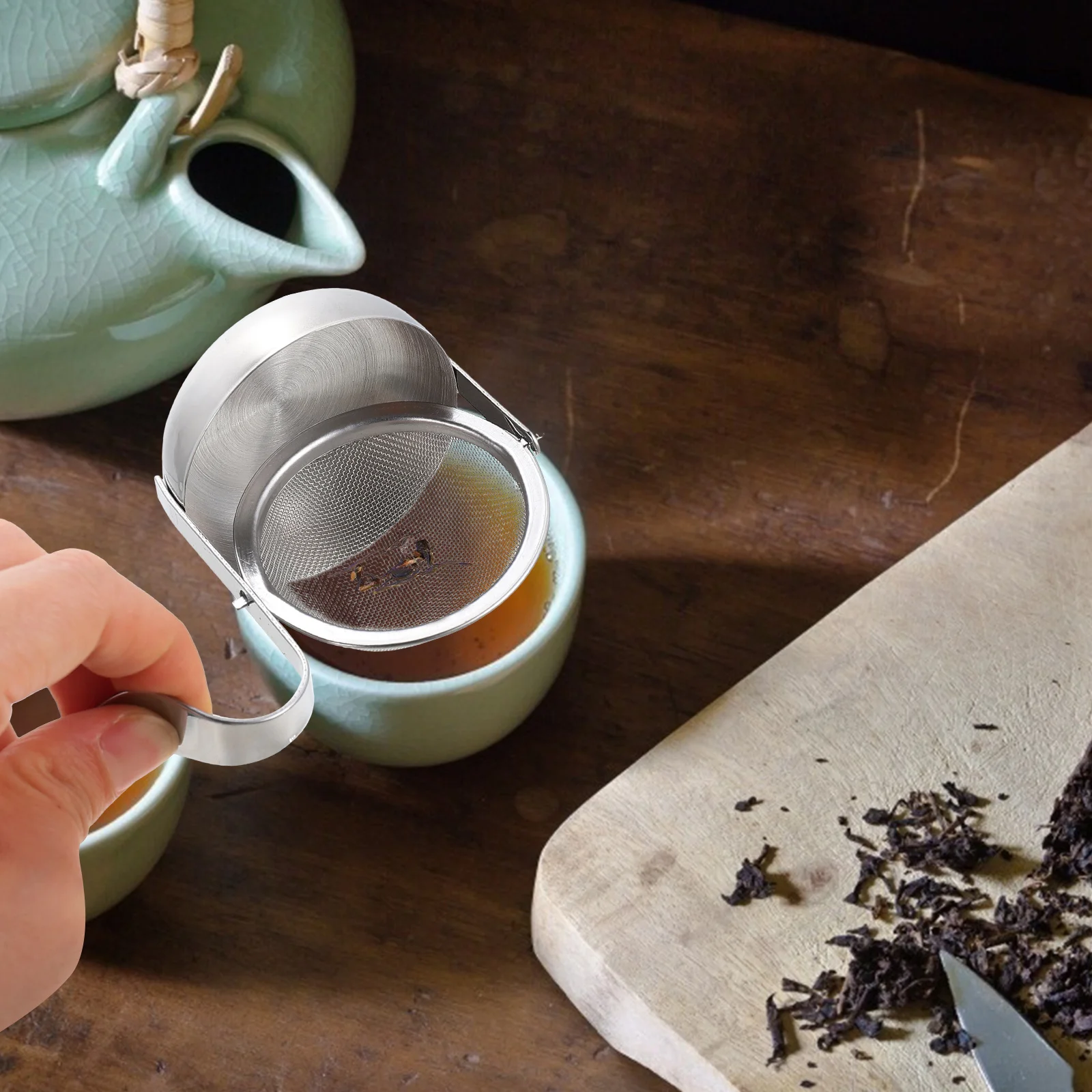 

Stainless Steel Tea Infuser Loose Leaf Filter Rotating Design Kitchen Tea Strainer Good Material Long Service