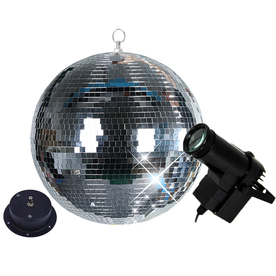 

Thrisdar Disco Ball Silver Hanging Party Disco Ball RGB Beam Pinspot Lamps Christmas Wedding Reflective Glass Mirror