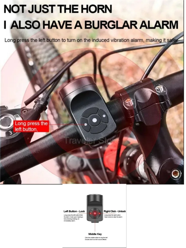 AliExpress NONE Bicycle Electric Bell Bike USB Charging Horn MTB Mountain Bike Warning Safety Ring Waterproof Bell Cycling Accessories