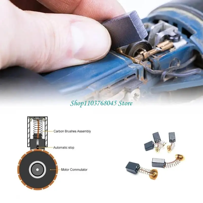 

R53F Набор щеток для электрических инструментов, медный карбоновый набор с футляром для хранения 10 размеров, универсальные для