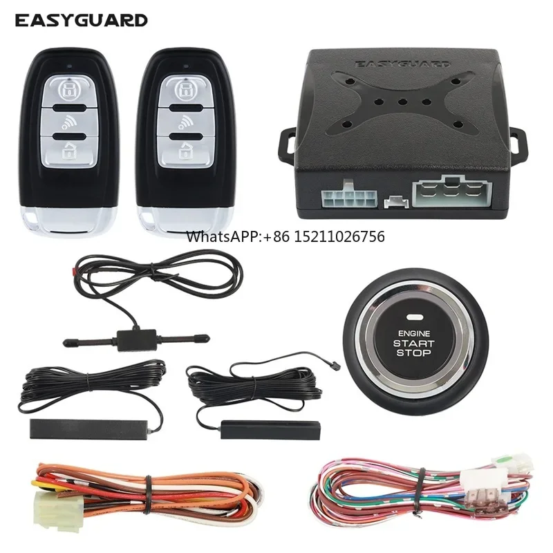 Universal EC003-1 DC12V Car Alarm Push Start Button with PKE Passive Keyless Entry & Remote Start Starter