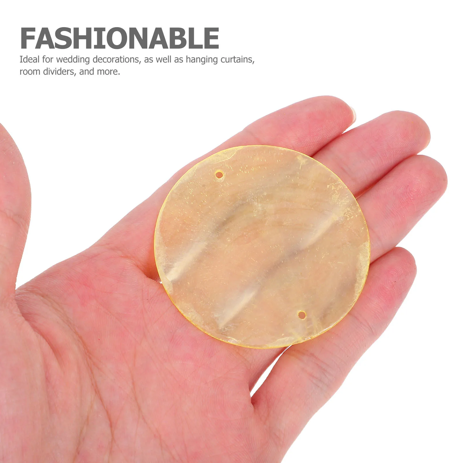 

30Pcs Round Mother-of-Pearl Shell Discs Natural Flat Seashell Pendants Charms for DIY Wedding Decoration Room Divider Curtain