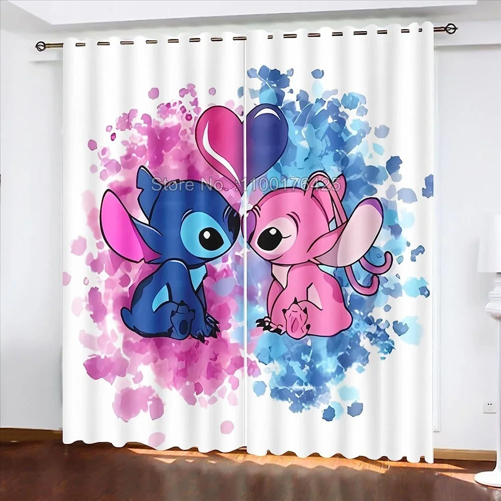 Stitch Blackout Curtain Cartoon Partition Shade Bedroom Decorations Room Curtains Home Multiple Size Window Hangings Home Decor