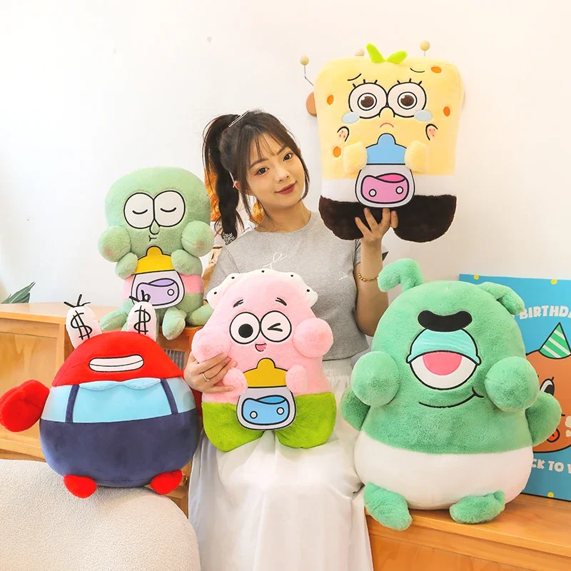 

45/55cm Anime Spongebob Squarepants Patrick Star Squidward Eugene H. Krabs Gary Kawaii Stuffed Big Plush Toys Kid Birthday Gifts