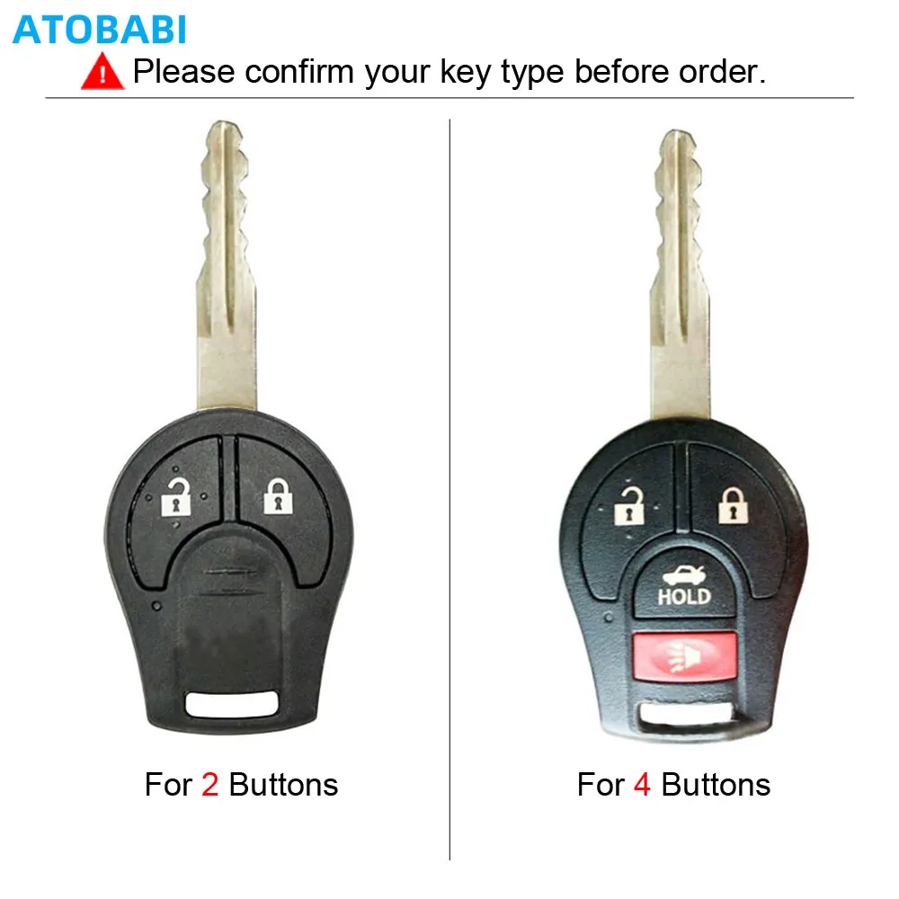 ATOBABI Leather Car Key Cases Keychain For Nissan Juke Cube NP300 Tiida Micra Note NV200 Sentra Sunny Remote Control Fobs Cover