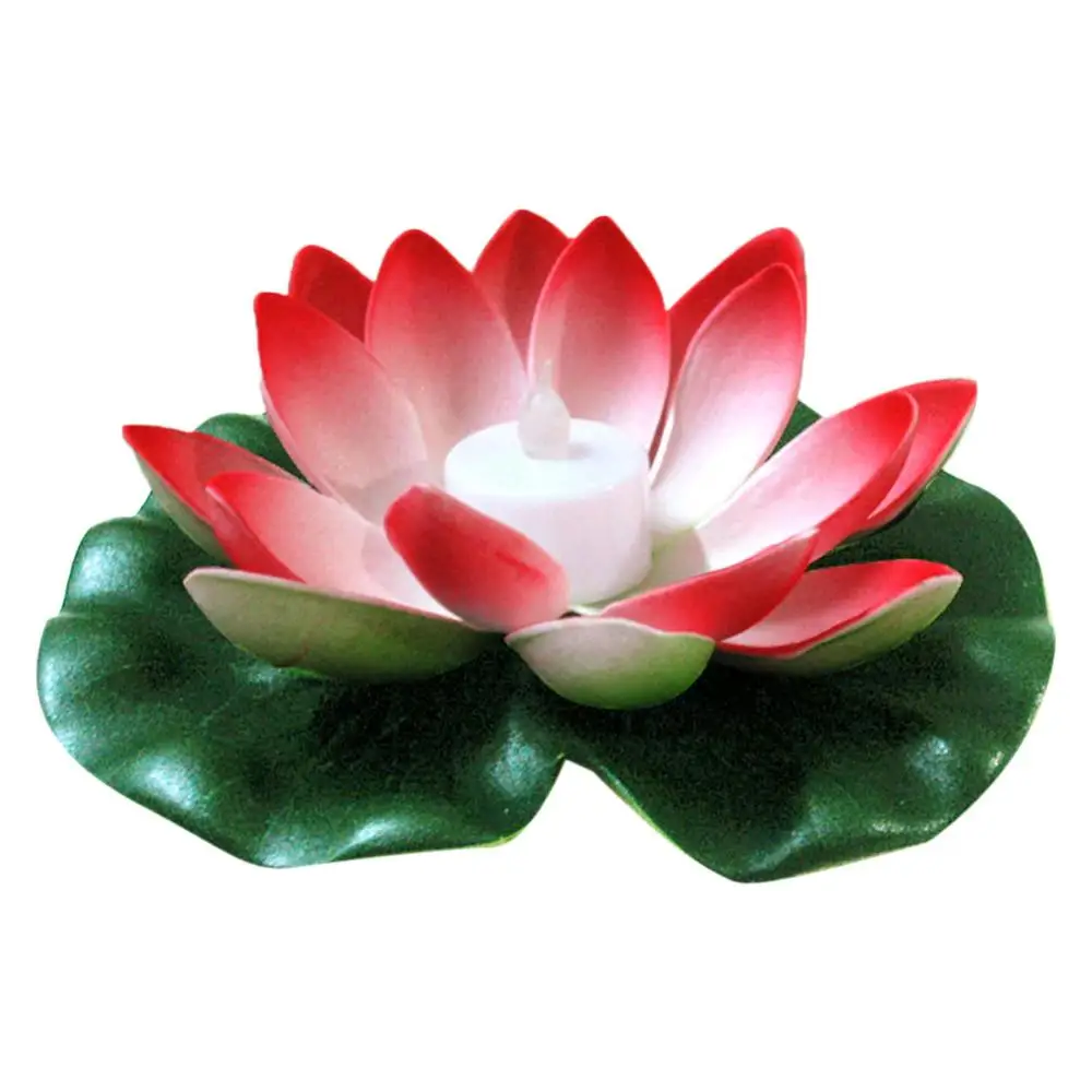 18/28cm Energy Saving Night Light LED Solar Powered Lamp Artifical Floating Lotus Lotus Garden Pool Pond Fountain Decoration