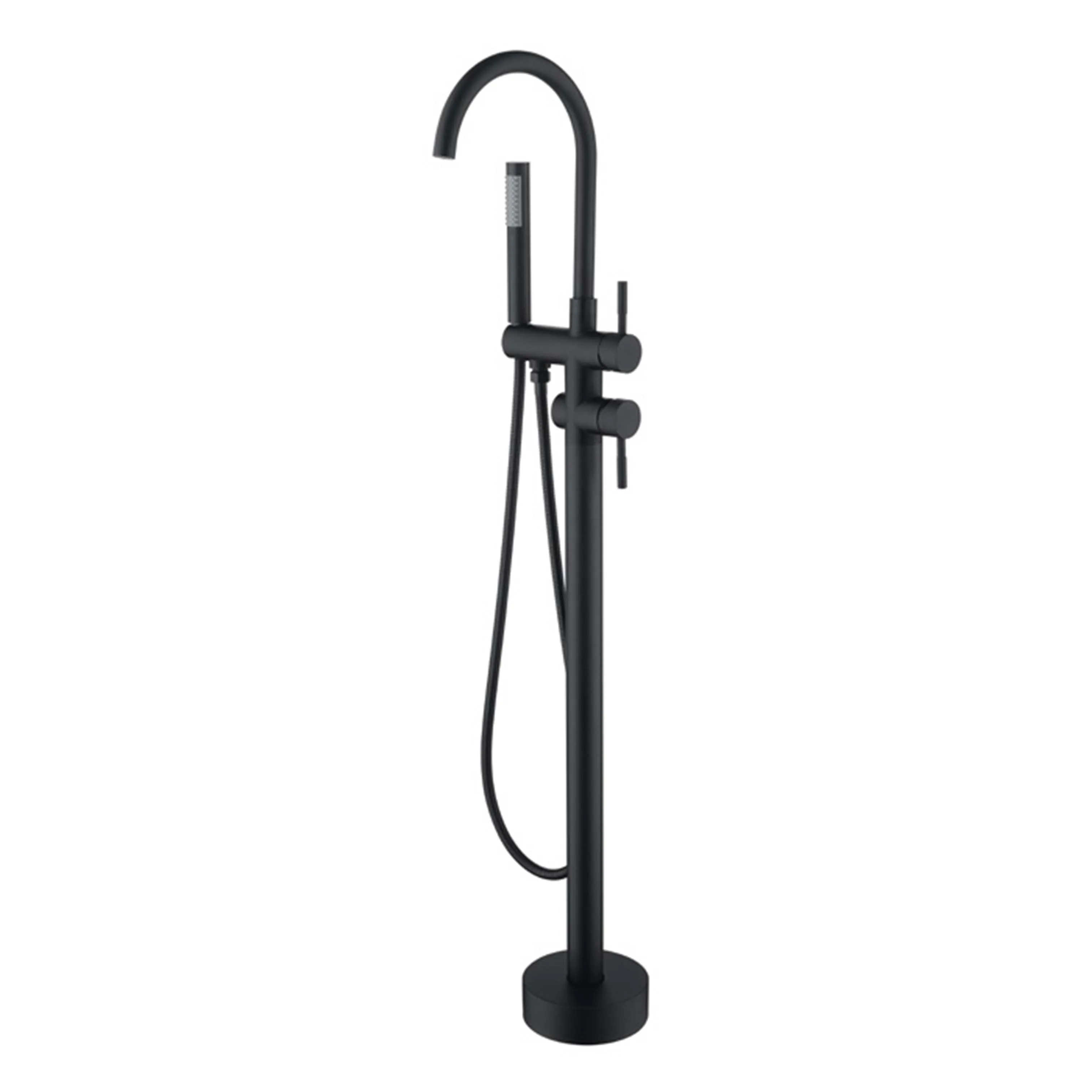 Stainless Steel Polished Bathtub Faucet Shower Set with Ceramic Valve Soft Rain Spray Hand Shower Hot Cold Mixer