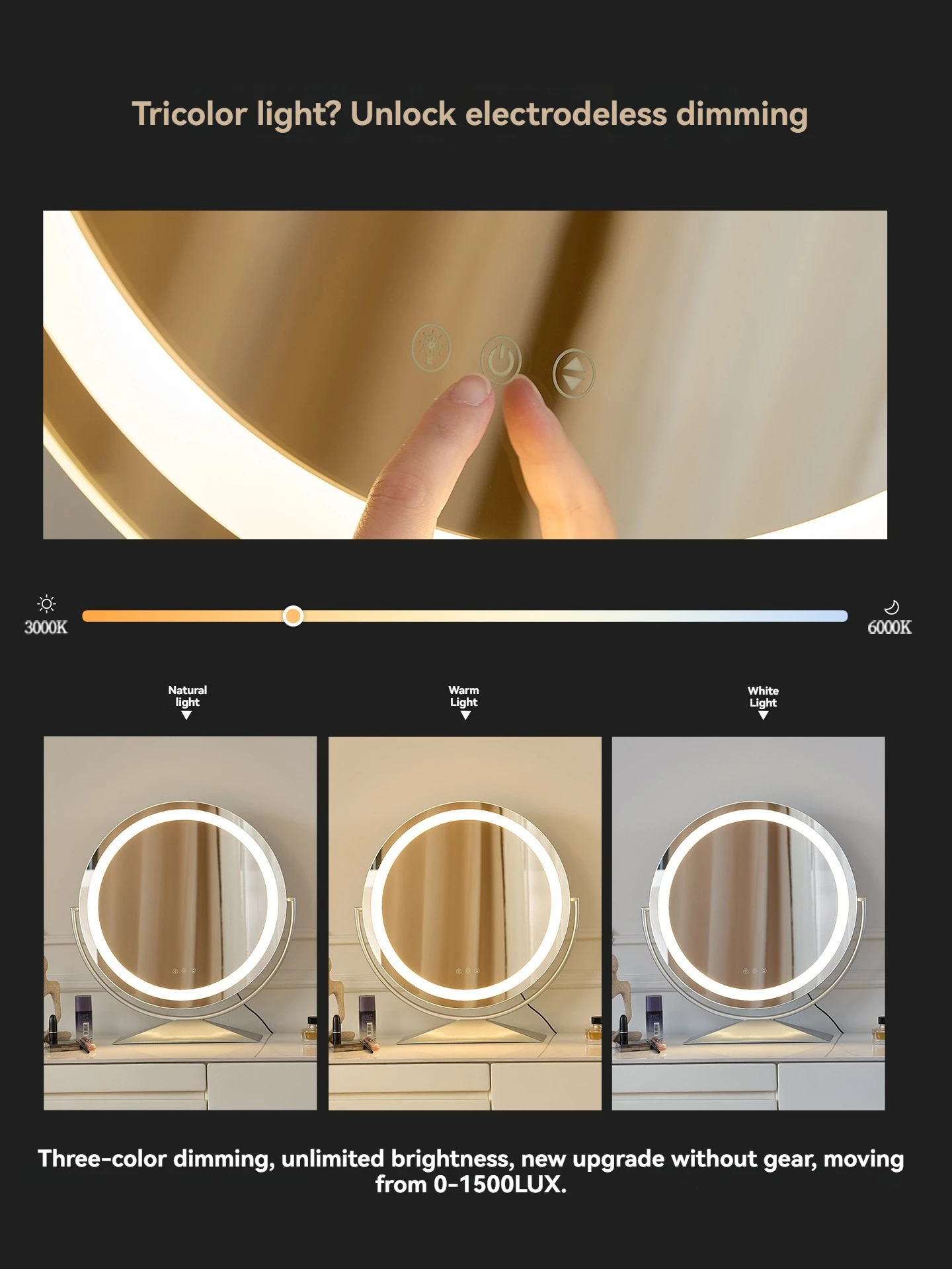 Schoonheidsspiegel Smart Circle Internet Celebrity Slaapkamerspiegel Make-upspiegel Make-upspiegel Make-upspiegel Home Desktop