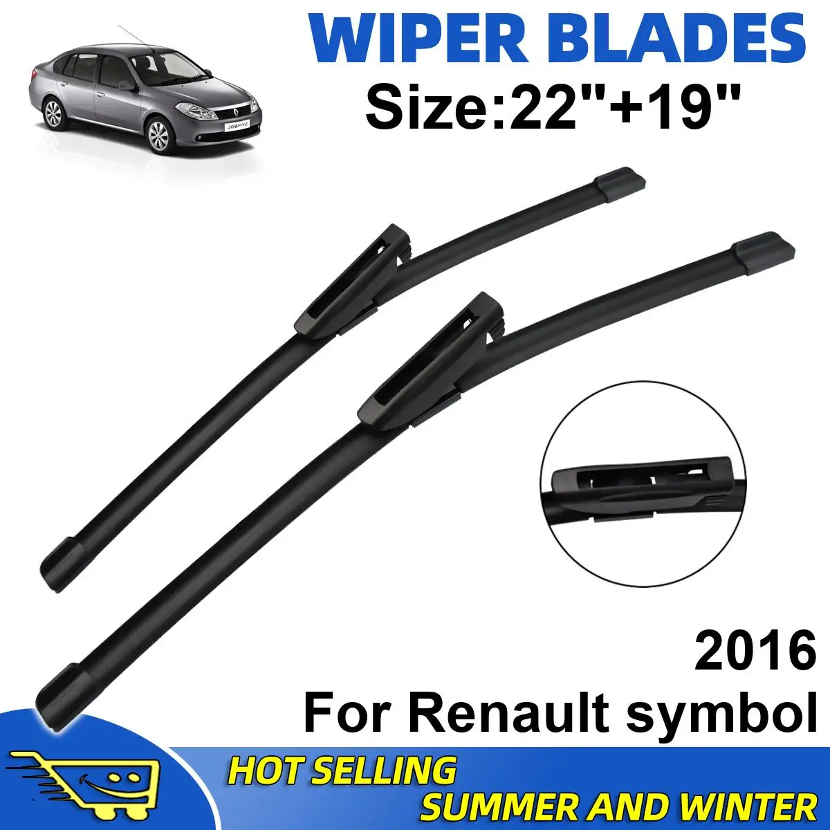 2PCS Wiper Blades Set Kit For Renault symbol 2016 Front Windshield Brushes Windscreen Window Accessories