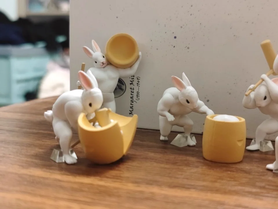 كعكة الأرز المهروسة من كواليا مع أرنب اليشم العضلي صندوق أعمى على شكل بيضة ملتوية أرنب ومهرجان منتصف الخريف صنع كعك ماشو مون كيك #4