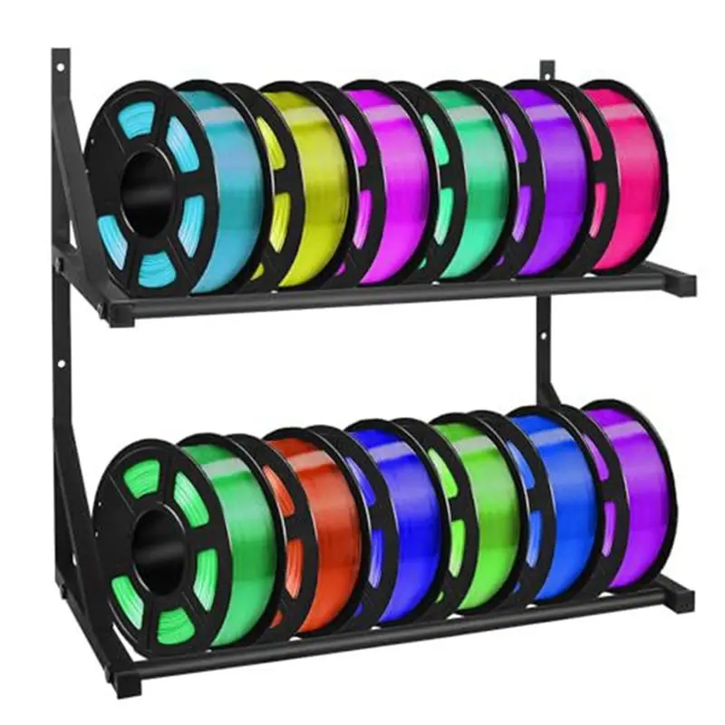 

B-Est Wall Mount 3D Printer Filament Storage Rack- 2 Tier Filament Spool Holders Racks Wall Mount Filament Storage Rack