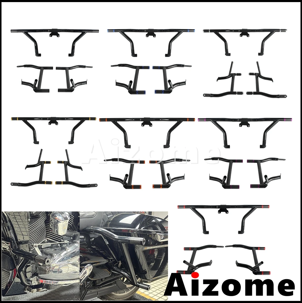 Rear Saddlebag Guard Engine Carsh Bar Frame Slider Kit For Harely Electra Glide Standard FLHT 2019-23 FLHTK 2014-24 FLHTCU 15-19