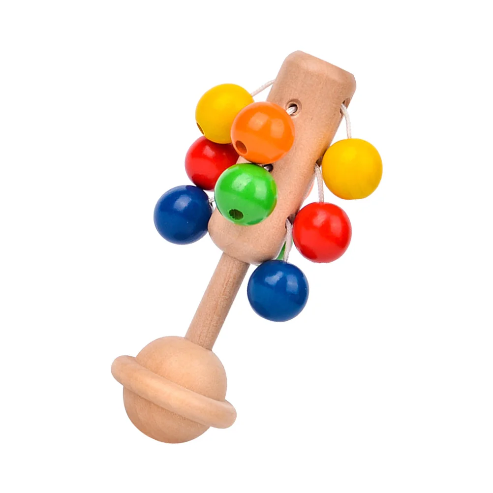 طفل خشبي حشرجة الموت يده جرس واضح الصوت الرضع فهم التدريب الموسيقى التعليمية أداة التعلم المبكر للأطفال