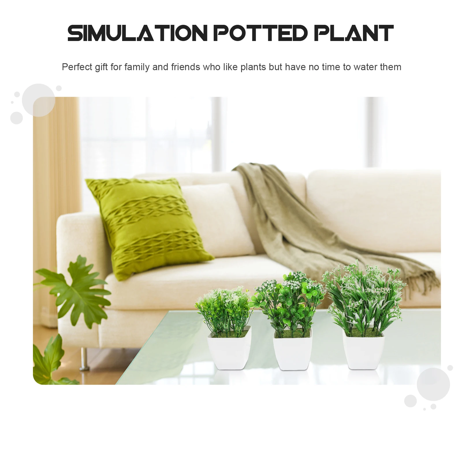 

Simulation Green Plants Artificial Bonsai Fake Potted Plant Desktop Decor Indoor Office naments Lifelike Plants Longlasting