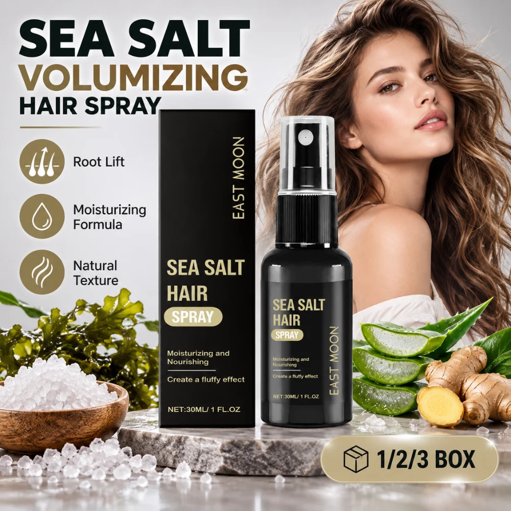 Spray Voluminizador para Cabello con Sal Marina de 30 ml, Spray Humectante con Extracto de Aloe Vera y Algas Marinas, Bruma Texturizante para Ondas de Playa, para Hombres y Mujeres