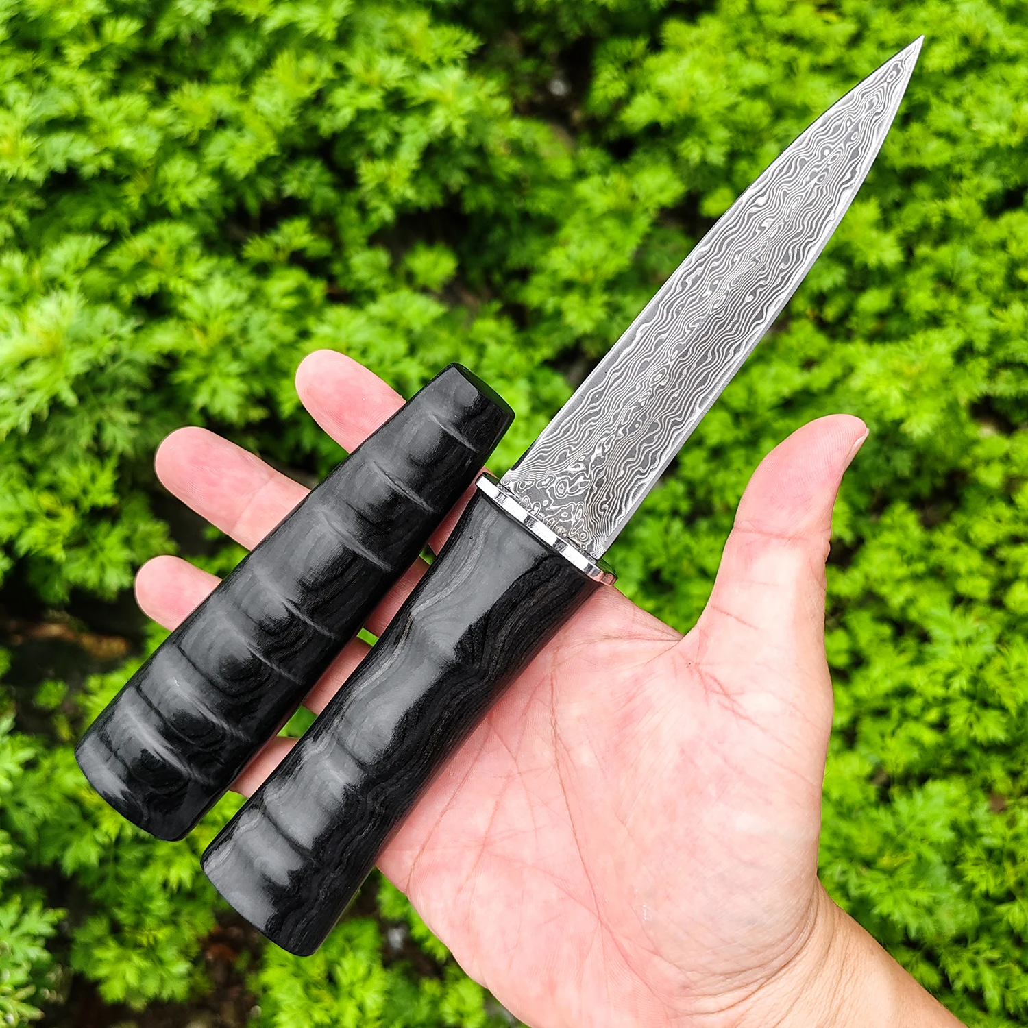 

Barbecue Small Straight Knife Fruit Knife Portable Outdoor survival knife black handle Camping Hunting Hike collection gifts