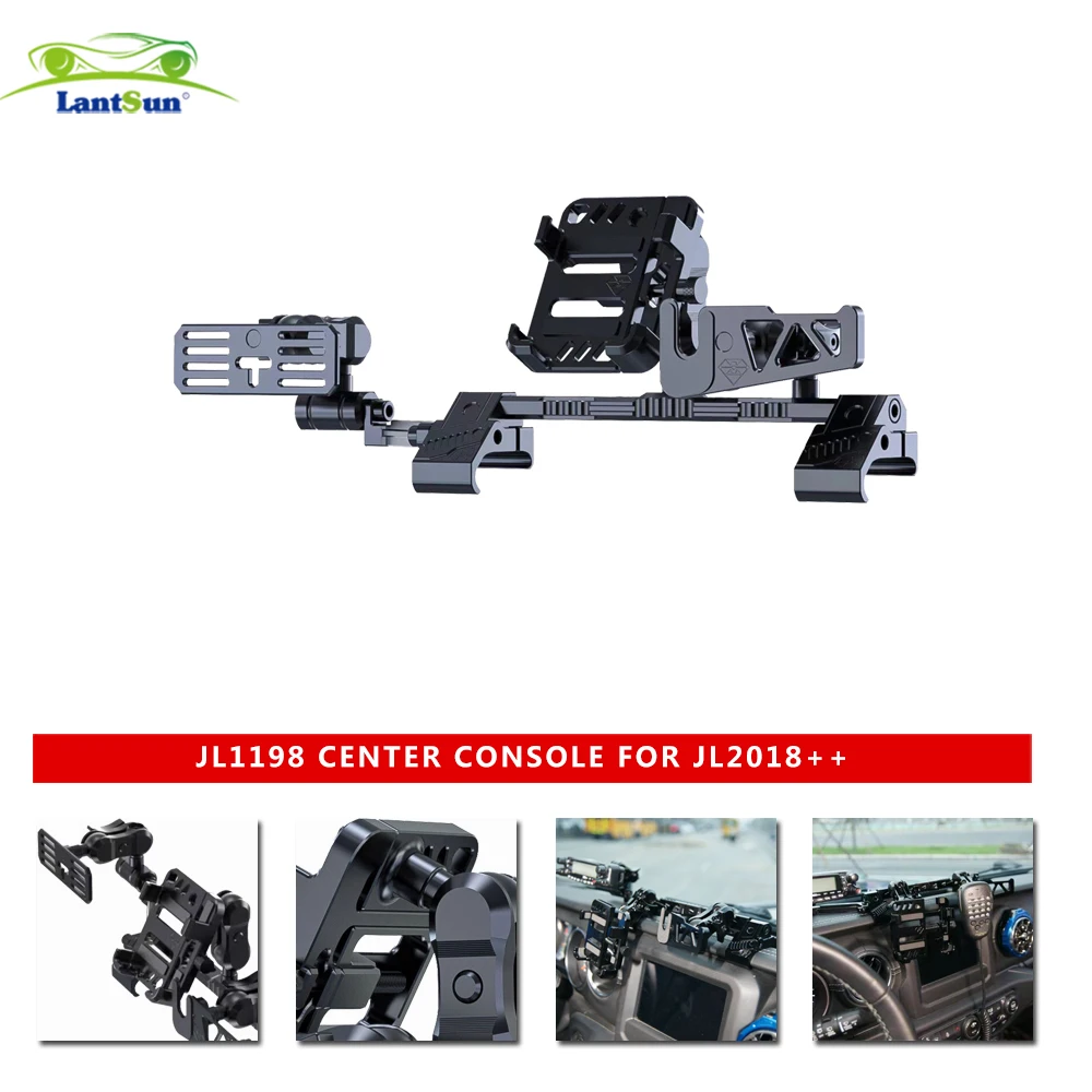 Dash Mount Platform Phone Holder for Phone,Radio,Handheld walkie Talks for Jeep Wrangler JL JLU 2018-2022 LANTSUN JL1198-2