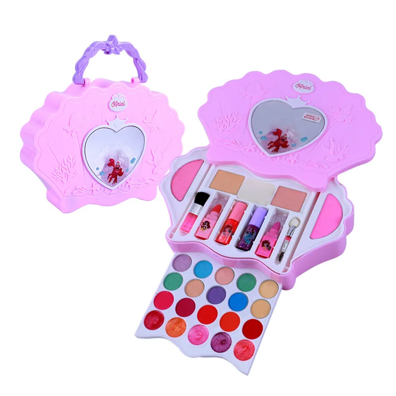 Disney Princess Set di giocattoli per cosmetici veri per bambini Mermaid Girls Ocean Mystery Beauty Box