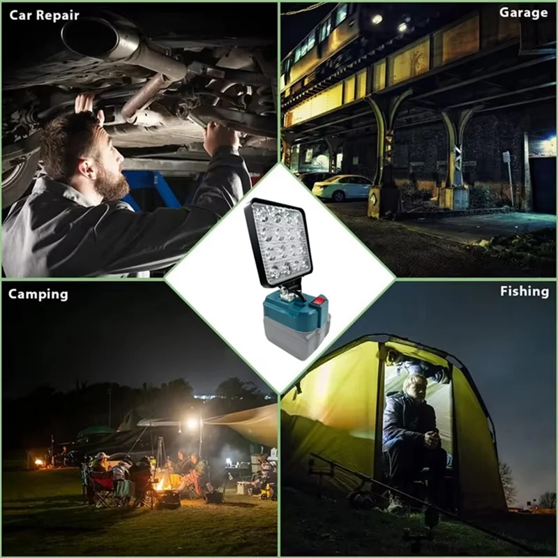 

AA01-LED рабочий фонарик для литиевой батареи 18 В, портативный аварийный прожектор, лампа для кемпинга, наружное освещение