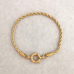 QMHJE-pulsera con cierre de ancla para hombre y mujer, cadena de cuerda giratoria de acero inoxidable, rueda de marinero, eslabón geométrico básico DIY, Color dorado y plateado