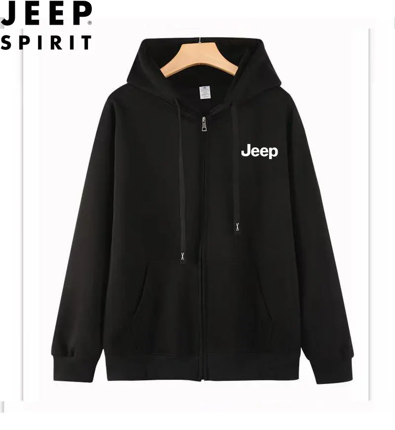 JEEP Cotton Hoodie, 2026 New Full Zip Jacket, Casual Pocket Versatile Sweatshirt