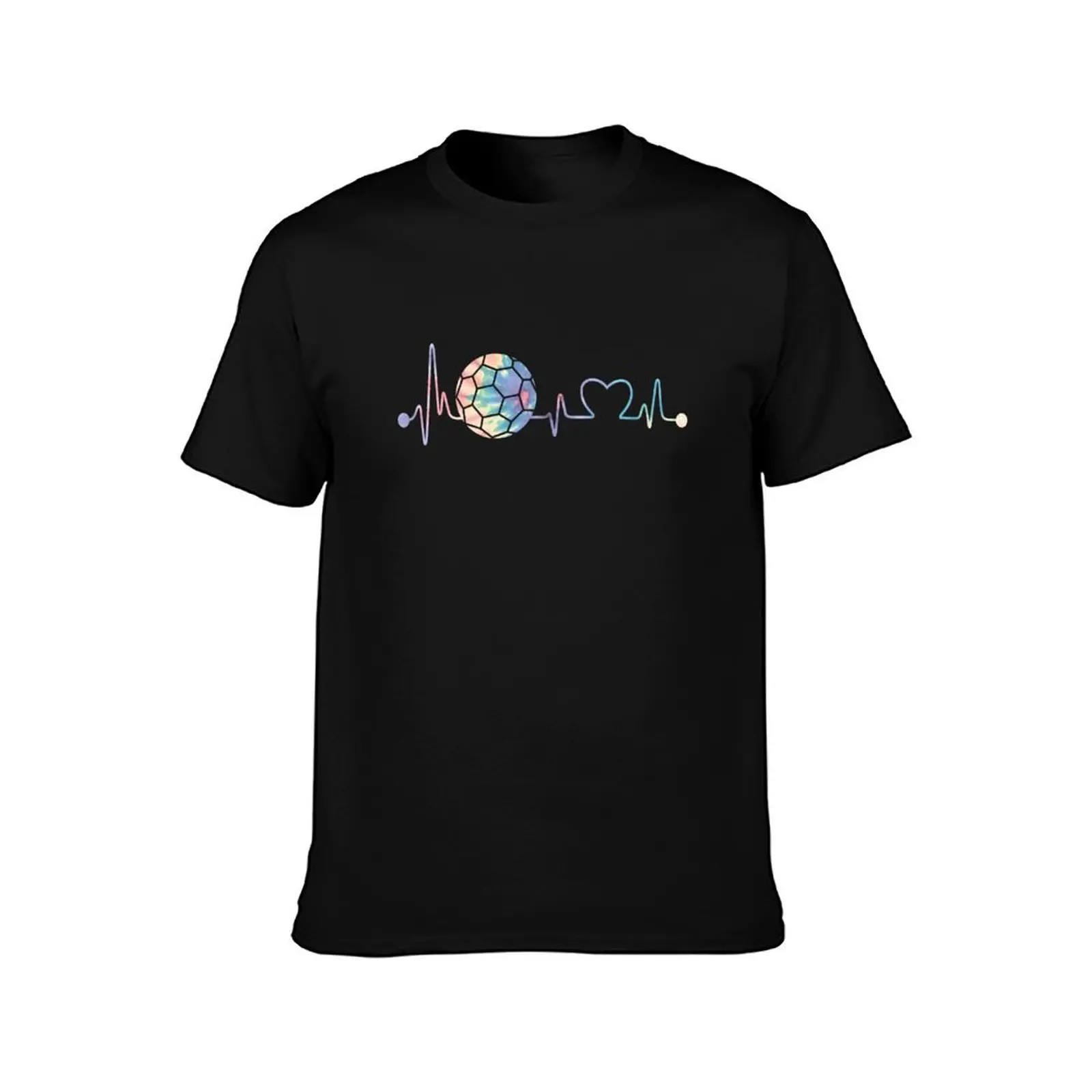 Handball Heartbeat Tie Dye Funny Handball For Women Men T-Shirt Essential Solid Color T-Shirt