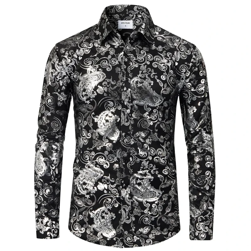 Luxury Baroque 3D Print Formal Wear Shirt Men Casual Button Shirts Comfortable Long Sleeve Male Multicolor Clothes Tops