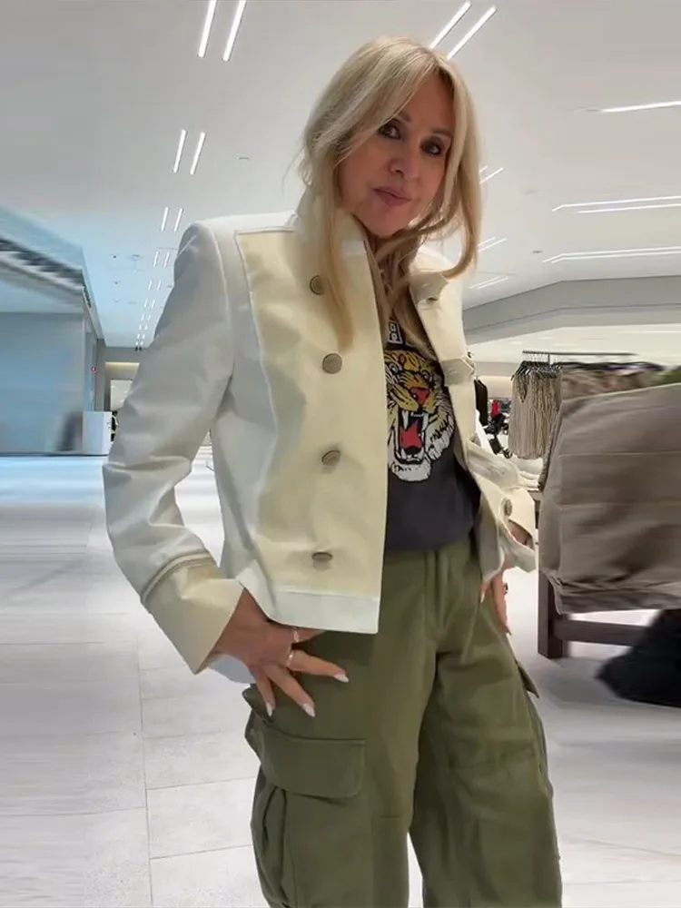 Frog Button Paneelmäntel für Damen, Vintage-Stil, Stehkragen, lange Ärmel, zweireihig, lockere Jacke, schicke Damen-Partykleidung, neue Oberbekleidung – Detail 9