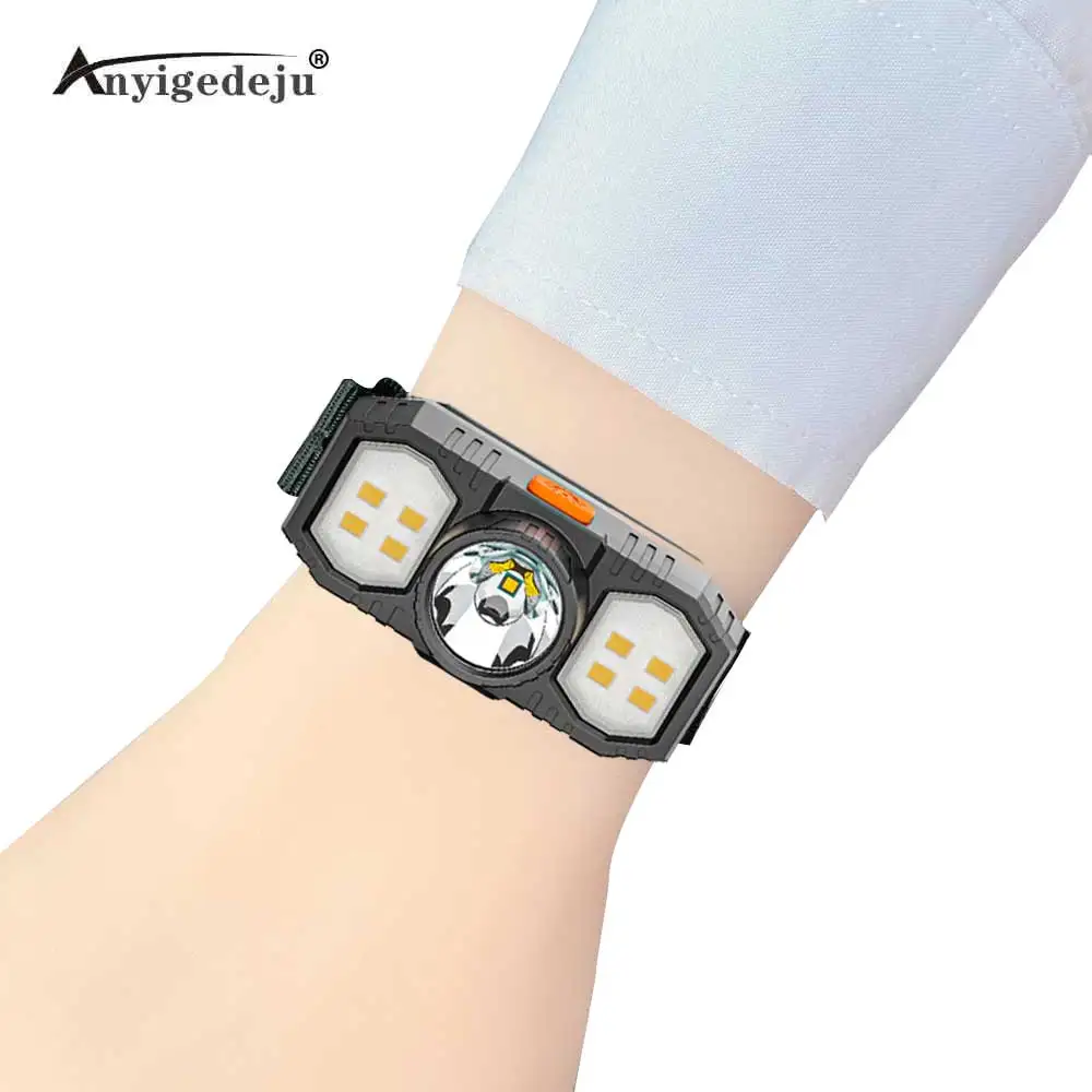 LED Portable Light Wristlight Strap Night Cycling Running Fishing Lamp Wrist Band Bracelet Wristlamp Built-in battery Flashlamp