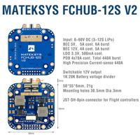 Matek System XCLASS FCHUB-12S PDB Board 5V & 12V Output w/ Current Sensor 3-12S Lipo for RC Drone  FPV Quadcopter Multicopter