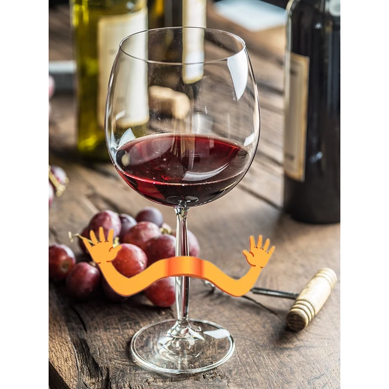 6 ชิ้นแก้วไวน์ Marker ซิลิโคนเครื่องหมายเครื่องดื่มไวน์ไวน์ตัวระบุสําหรับปาร์ตี้คละสี, สีสุ่มร้อน