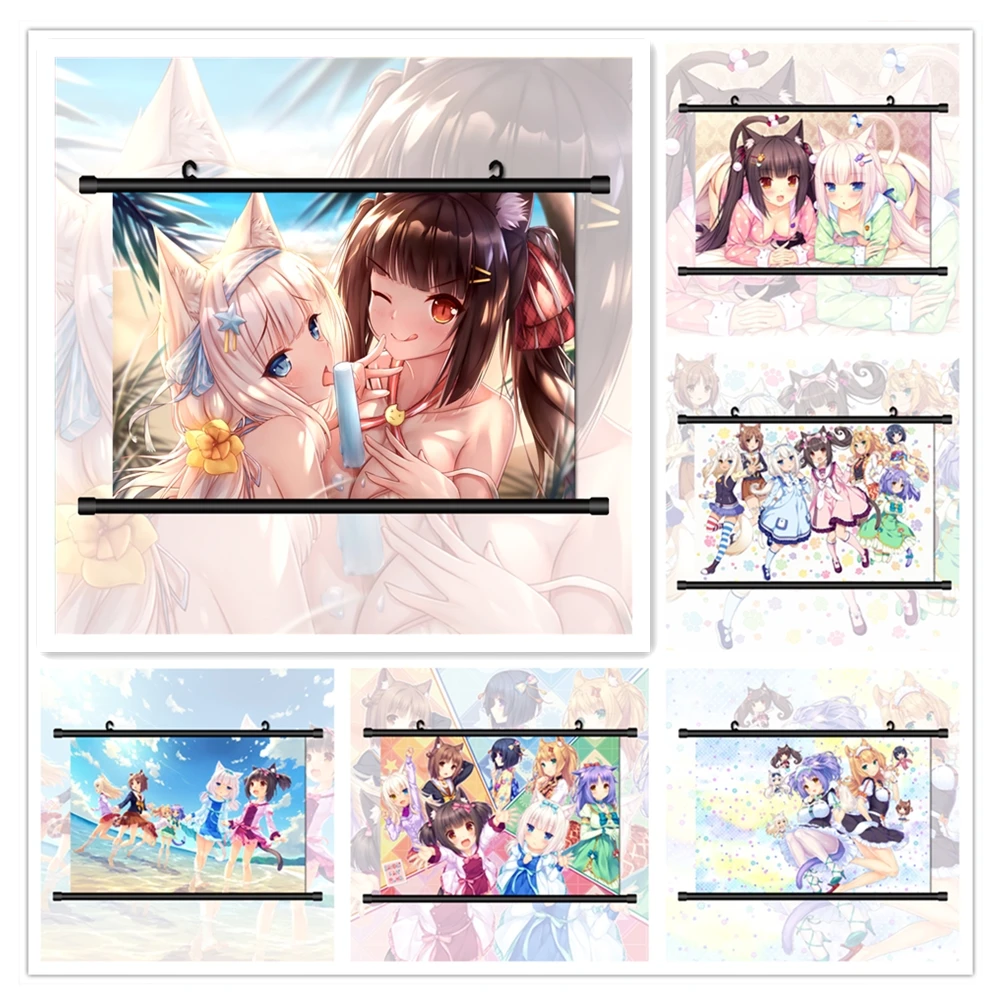 Nekopara Anime Manga Print Poster Vanilla & Chocola Wall Art Canvas Painting Children Room Decoration Canvas Pictures Home Decor