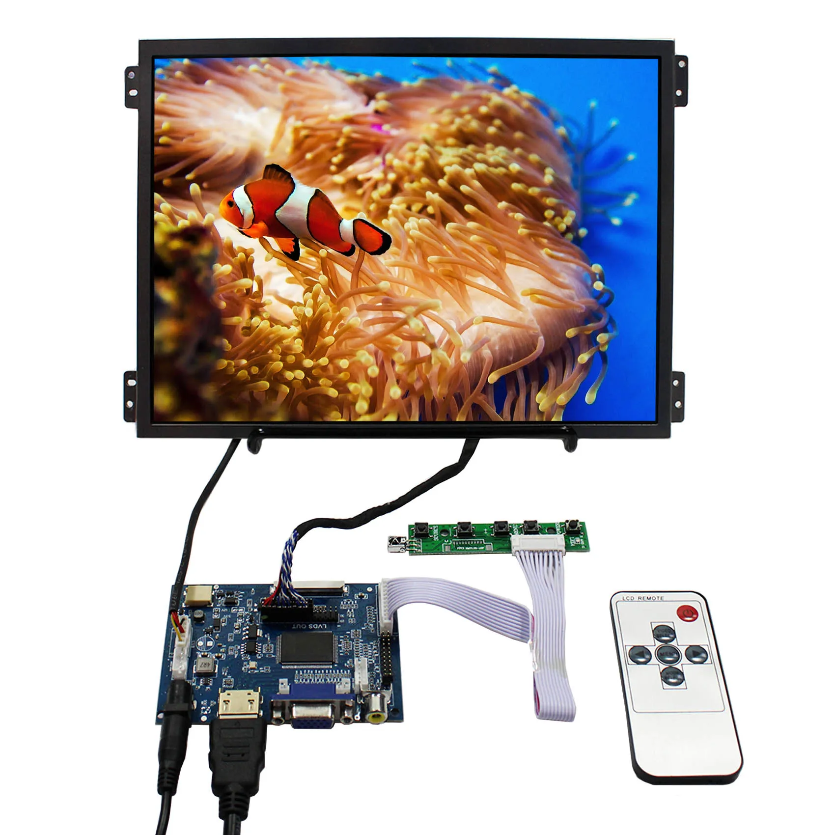 

10.4" VS104T-004A 1024X768 IPS LCD Screen with HD-MI VGA 2AV LCD Board Work for LVDS ,fit for DIY,external LCD,game，display