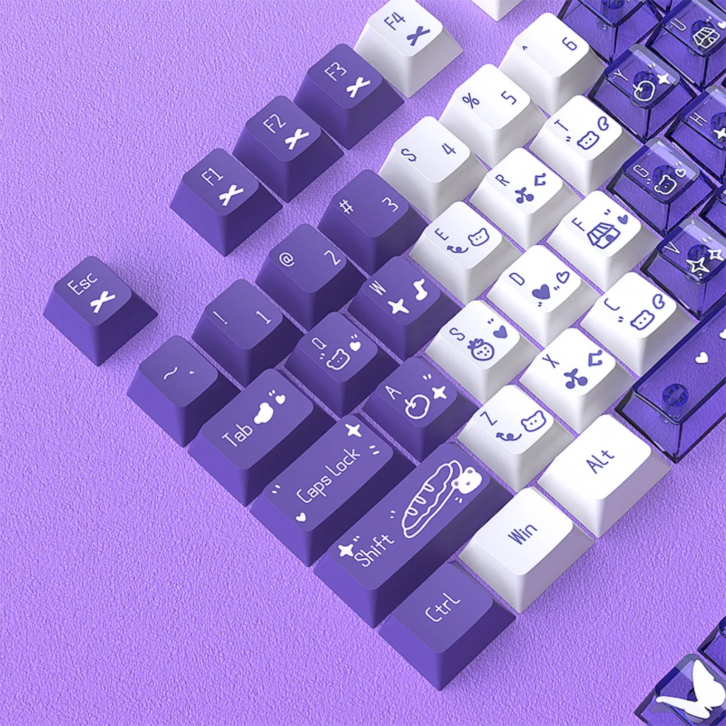 

Umeko Sauce Keycap Double Color PBT Heat Sublimation+PC Transparent 153 Keys Suitable for Cherry MX Switch Keyboard