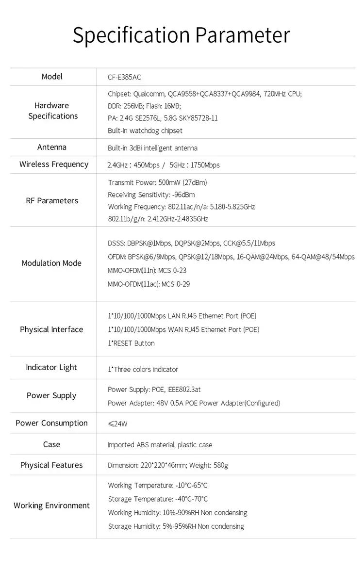 2025Comfast CF-E385AC 2200Mbps Wireless Ceiling AP 3*Qualcomm Gigabit LAN&WAN port Chipset Original WiFi Access point Router Hot